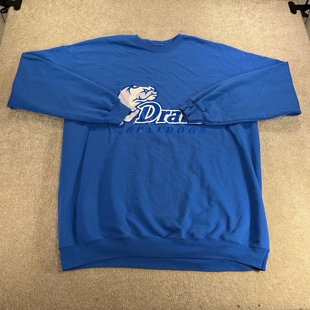 Unbranded‎ Drake Bulldogs Sweatshirt Womens XL Blue Collegiate Graphic